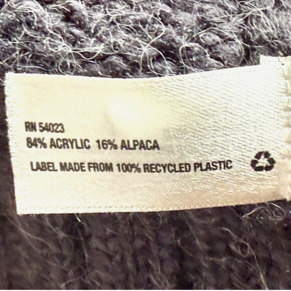 Vintage 90s GAP Women’s Gray & Navy Striped Sweater Acrylic Alpaca Blend Size M - Picture 6 of 7